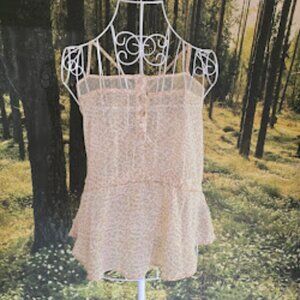 Lucca Couture Ditsy Floral Peplum Cami (Sz XS)